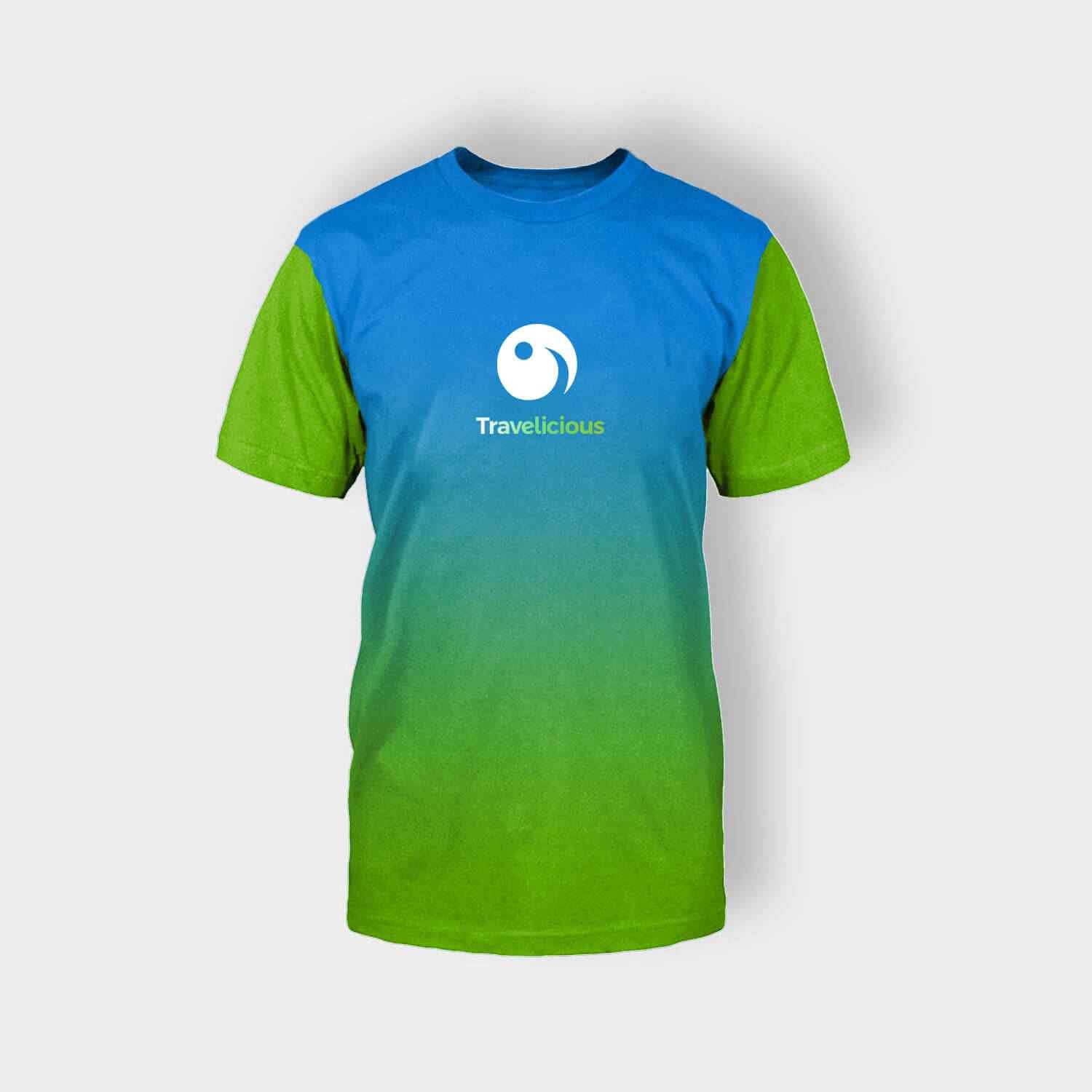 Gradient Travelicious shirt - green sleeves